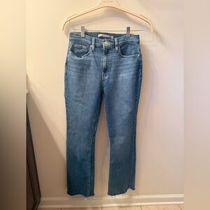 Hudson Barbara Palace Jeans Size 28 Raw Hem Straight Crop Denim